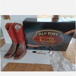 Dan Post Mens cowboy boots 8.5 Briwn and Red ,excellent condition DP2919
